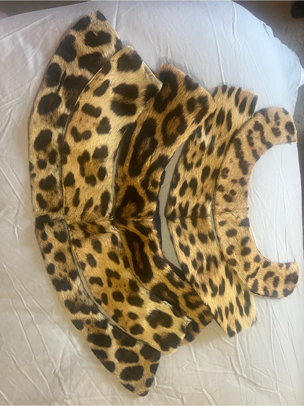 Vintage Leopard Print Genuine Fur Collar Collection - Natural Golden Brown Spots - Picture 2 of 16